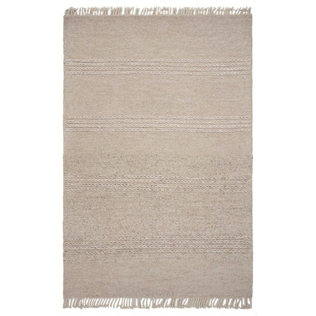 Homeroots 3 ft. 3 in. x 5 ft. 3 in. Wool Natural Area Rug 354077